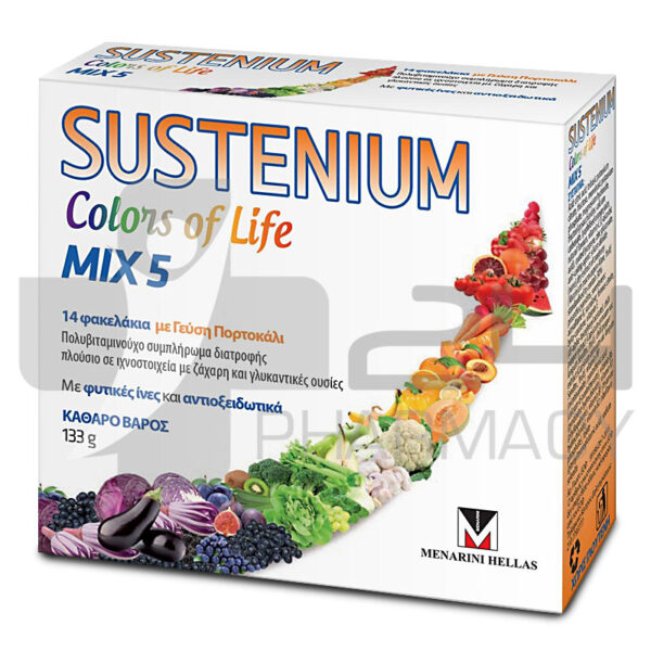 SUSTENIUM COLORS OF LIFE MIX5 ΠΟΛΥΒΙΤΑΜΙΝΟΥΧΟ ΜΕ ΓΕΥΣΗ ΠΟΡΤΟΚΑΛΙ 14 ΦΑΚΕΛΑΚΙΑ