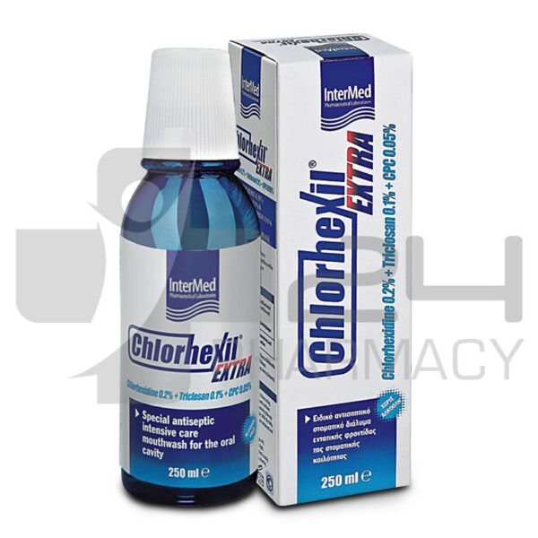 INTERMED CHLORHEXIL EXTRA ΣΤΟΜΑΤΙΚΟ ΔΙΑΛΥΜΑ ΓΙΑ ΑΝΤΙΜΙΚΡΟΒΙΑΚΗ ΠΡΟΣΤΑΣΙΑ 250ML