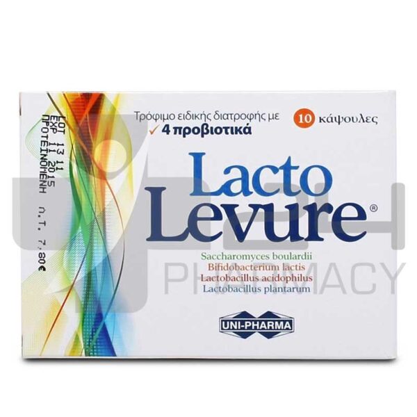 LACTO LEVURE ΣΥΜΠΛΗΡΩΜΑ ΔΙΑΤΡΟΦΗΣ ΜΕ 4 ΠΡΟΒΙΟΤΙΚΑ 10 ΚΑΨΟΥΛΕΣ