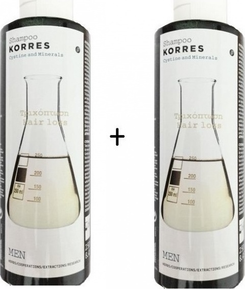 Korres Cystine & Minerals Σαμπουάν κατά της Τριχόπτωσης για Εύθραυστα Μαλλιά (2x250ml) 500ml