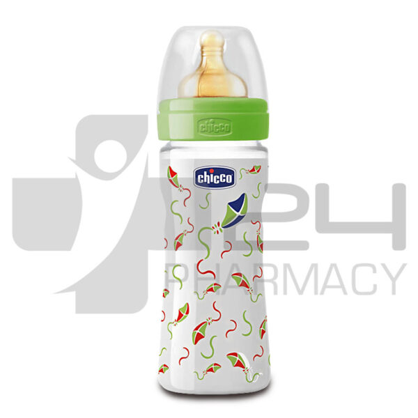 CHICCO NATURE GLASS ΓΥΑΛΙΝΟ ΜΠΙΜΠΕΡΟ ΜΕ ΘΗΛΗ ΚΑΟΥΤΣΟΥΚ 240ML