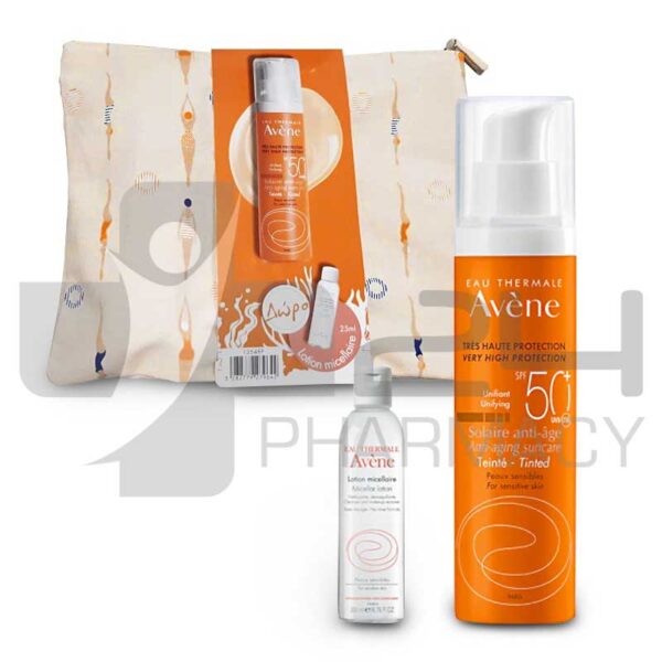 AVENE SOLAIRE ANTI-AGE ΜΕ ΧΡΩΜΑ SPF50 50ML & ΛΟΤΙΟΝ MICELLAIRE 25ML