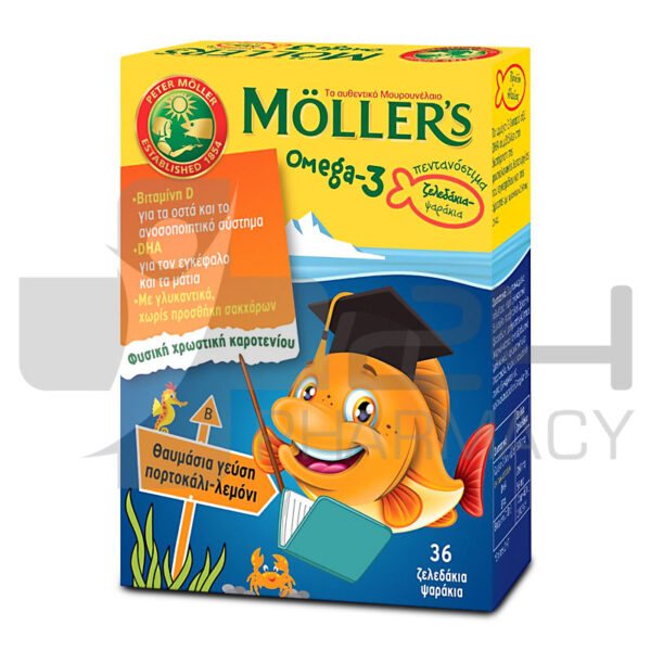 MOLLERS OMEGA-3 36 ΖΕΛΕΔΑΚΙΑ ΨΑΡΑΚΙΑ ΜΕ ΓΕΥΣΗ ΠΟΡΤΟΚΑΛΙ ΛΕΜΟΝΙ