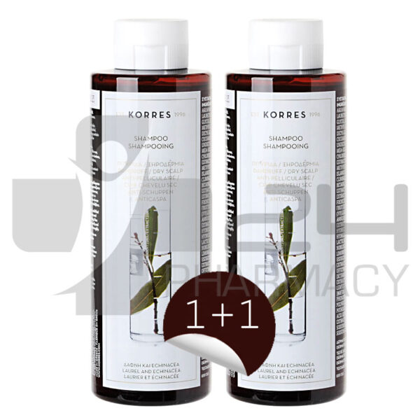 KORRES ΣΑΜΠΟΥΑΝ ΜΕ ΔΑΦΝΗ & ECHINACEA ΓΙΑ ΠΙΤΥΡΙΔΑ/ΞΗΡΟΔΕΡΜΙΑ 1+1 2X250ML