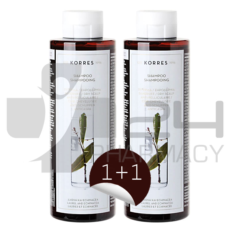 KORRES ΣΑΜΠΟΥΑΝ ΜΕ ΔΑΦΝΗ & ECHINACEA ΓΙΑ ΠΙΤΥΡΙΔΑ/ΞΗΡΟΔΕΡΜΙΑ 1+1 2X250ML KORRES ΣΑΜΠΟΥΑΝ ΜΕ ΔΑΦΝΗ & ECHINACEA ΓΙΑ ΠΙΤΥΡΙΔΑ/ΞΗΡΟΔΕΡΜΙΑ 1+1 2X250ML