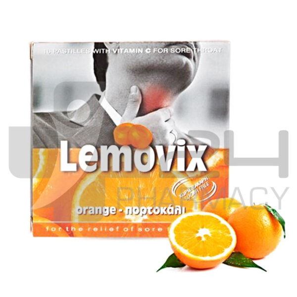 LEMOVIX ΠΑΣΤΙΛΙΕΣ ΜΕ ΠΟΡΤΟΚΑΛΙ & ΒITAMINH C ΓΙΑ ΤΟ ΛΑΙΜΟ 40GR