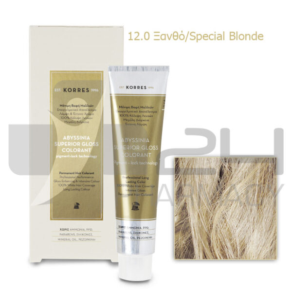 KORRES ABYSSINIA COLORANT ΒΑΦΗ ΜΑΛΛΙΩΝ 12.0 ΞΑΝΘΟ 50ML