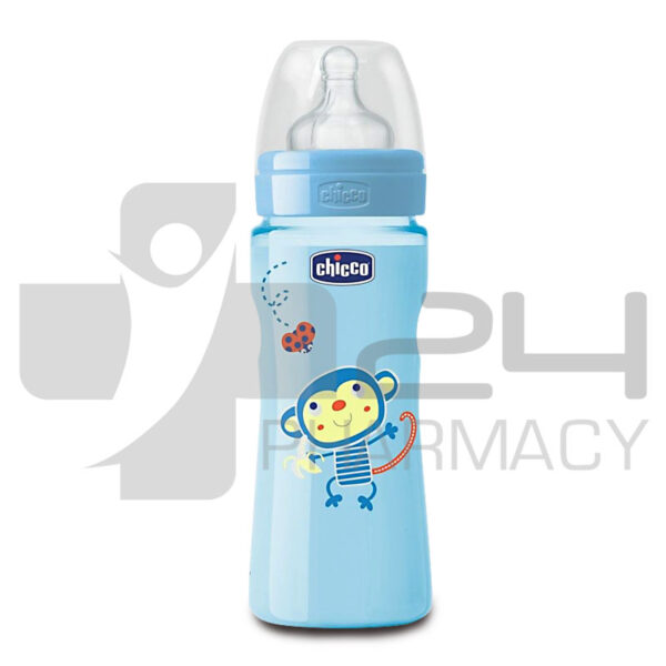 CHICCO WELL BEING ΠΛΑΣΤΙΚΟ ΜΠΙΜΠΕΡΟ ΜΕ ΘΗΛΗ ΣΙΛΙΚΟΝΗΣ ΓΑΛΑΖΙΟ 330ML