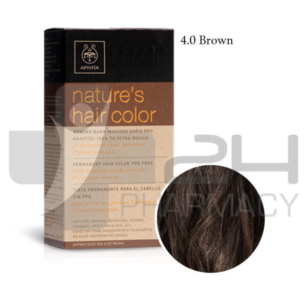 APIVITA NATURES HAIR COLOR 4.0 ΚΑΣΤΑΝΟ 50ML