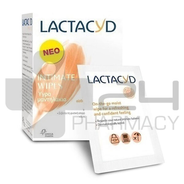 LACTACYD ΥΓΡΑ ΜΑΝΤΗΛΑΚΙΑ ΚΑΘΑΡΙΣΜΟΥ ΕΥΑΙΣΘΗΤΗΣ ΠΕΡΙΟΧΗΣ 10ΤΜΧ