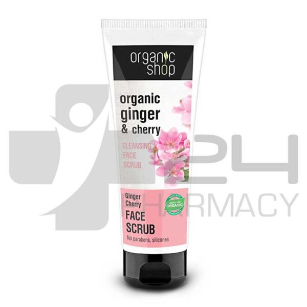 NATURA SIBERICA ORGANIC SHOP SCRUB ΠΡΟΣΩΠΟΥ ΤΖΙΝΤΖΕΡ-ΚΕΡΑΣΙ 75ML