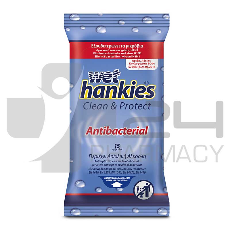 WET HANKIES ΑΝΤΙΒΑΚΤΗΡΙΔΙΑΚΑ ΜΑΝΤΗΛΑΚΙΑ 15ΤΜΧ WET HANKIES ΑΝΤΙΒΑΚΤΗΡΙΔΙΑΚΑ ΜΑΝΤΗΛΑΚΙΑ 15ΤΜΧ
