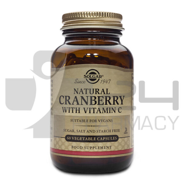 SOLGAR NATURAL CRANBERRY WITH VITAMIN C 60 ΚΑΨΟΥΛΕΣ