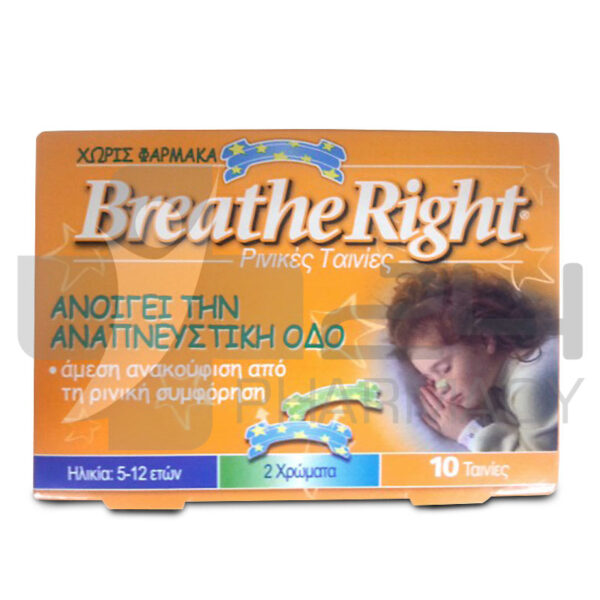 BREATHE RIGHT ΡΙΝΙΚΕΣ ΤΑΙΝΙΕΣ ΓΙΑ ΑΜΕΣΗ ΑΝΑΚΟΥΦΙΣΗ ΑΠΟ ΡΙΝΙΚΗ ΣΥΜΦΟΡΗΣΗ 10 ΤΑΙΝΙΕΣ