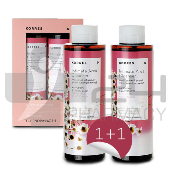 KORRES 1+1 ΥΓΡΟ ΚΑΘΑΡΙΣΜΟΥ ΕΥΑΙΣΘΗΤΗΣ ΠΕΡΙΟΧΗΣ 2X250ML
