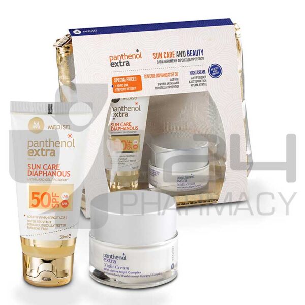 PANTHENOL EXTRA DIAPHANOUS ΑΝΤΙΗΛΙΑΚΟ ΠΡΟΣΩΠΟΥ SPF50 50ML & ΚΡΕΜΑ ΝΥΧΤΑΣ 50ML
