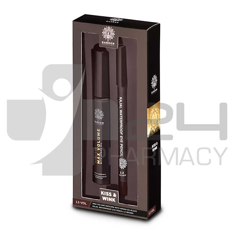 GARDEN OF PANTHENOLS KISS & WINK MASCARA & BROWN EYE PENCIL 12-VOL GARDEN OF PANTHENOLS KISS & WINK MASCARA & BROWN EYE PENCIL 12-VOL