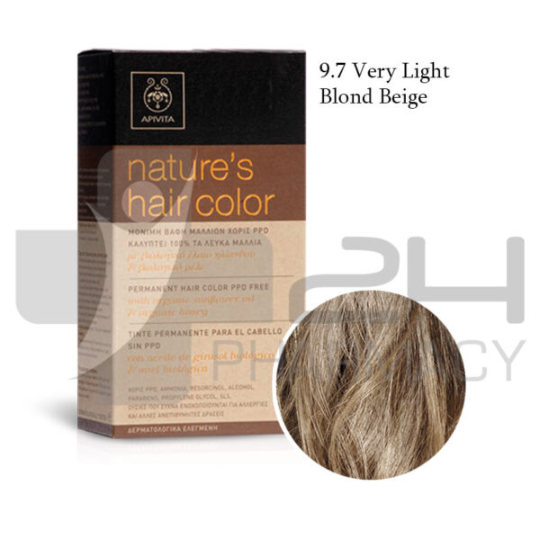 APIVITA NATURES HAIR COLOR 9.7 ΞΑΝΘΟ ΠΟΛΥ ΑΝΟΙΧΤΟ ΜΠΕΖ 50ML