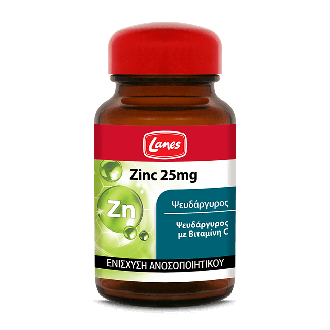 LANES Zinc 25mg 30ταμπλετες. LANES Zinc 25mg 30ταμπλετες.