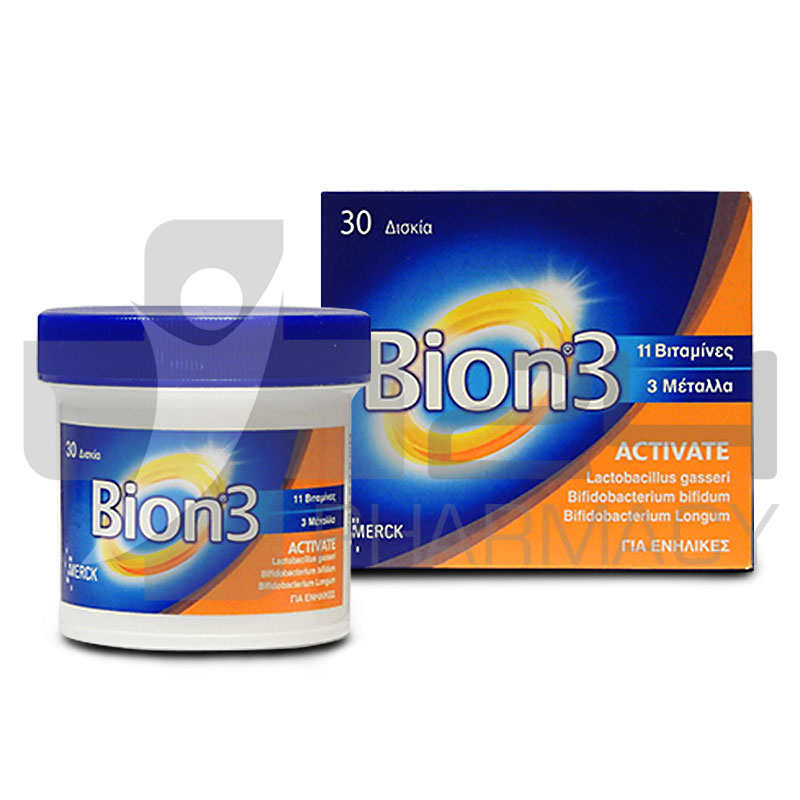BION3 ACTIVATE ΜΕ 11 ΒΙΤΑΜΙΝΕΣ & 3 ΜΕΤΑΛΛΑ 30 ΔΙΣΚΙΑ BION3 ACTIVATE ΜΕ 11 ΒΙΤΑΜΙΝΕΣ & 3 ΜΕΤΑΛΛΑ 30 ΔΙΣΚΙΑ