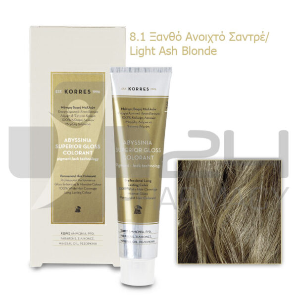 KORRES ABYSSINIA COLORANT ΒΑΦΗ ΜΑΛΛΙΩΝ 8.1 ΞΑΝΘΟ ΑΝΟΙΧΤΟ ΣΑΝΤΡΕ 50ML