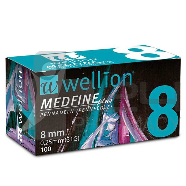WELLION MEDFINE ΒΕΛΟΝΕΣ ΜΕΤΡΗΣΗΣ ΣΑΚΧΑΡΟΥ 8MM 100ΤΜΧ