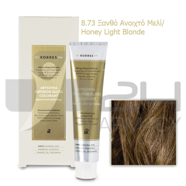 KORRES ABYSSINIA COLORANT ΒΑΦΗ ΜΑΛΛΙΩΝ 8.73 ΞΑΝΘΟ ΑΝΟΙΧΤΟ ΜΕΛΙ 50ML