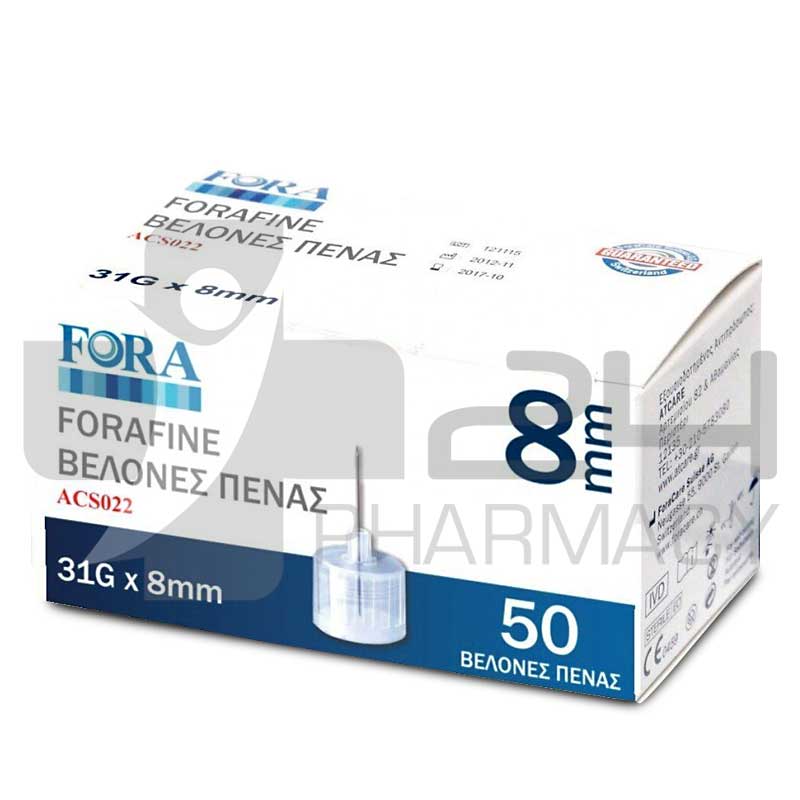 FORA 31GX8MM ΒΕΛΟΝΕΣ ΜΕΤΡΗΣΗΣ ΣΑΚΧΑΡΟΥ 50 ΤΜΧ FORA 31GX8MM ΒΕΛΟΝΕΣ ΜΕΤΡΗΣΗΣ ΣΑΚΧΑΡΟΥ 50 ΤΜΧ