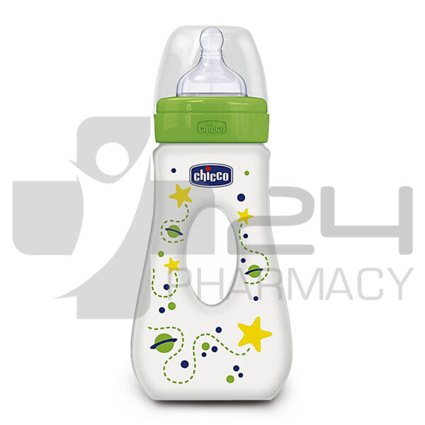 CHICCO WELL BEING ΠΛΑΣΤΙΚΟ ΜΠΙΜΠΕΡΟ ΜΕ ΘΗΛΗ ΣΙΛΙΚΟΝΗΣ & ΜΕ ΛΑΒΗ ΣΕ ΠΡΑΣΙΝΟ 240ML