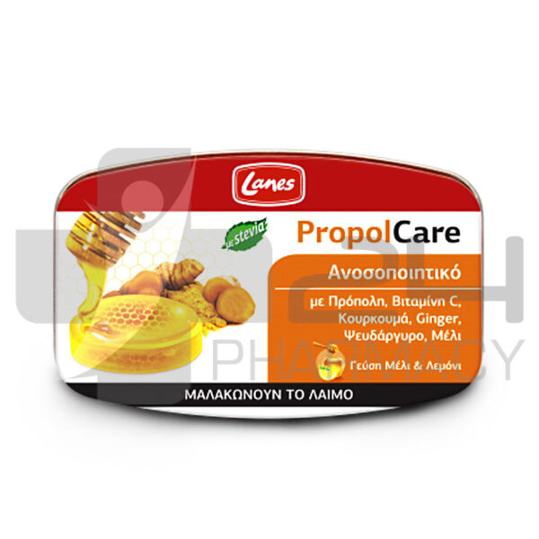 LANES PROPOLCARE ΚΑΡΑΜΕΛΕΣ ΛΕΜΟΝΙ & ΜΕΛΙ ΓΙΑ ΤΟ ΛΑΙΜΟ 54GR