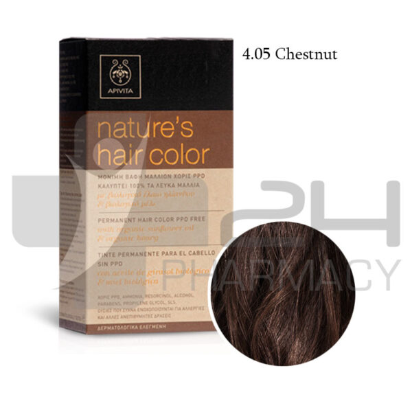 APIVITA NATURES HAIR COLOR 4.05 ΚΑΣΤΑΝΟ 50ML