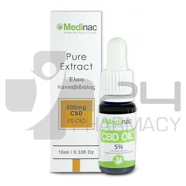 MEDINAC CBD ΕΛΑΙΟ ΚΑΝΝΑΒΙΔΙΟΛΗΣ 500MG 5% 10ML