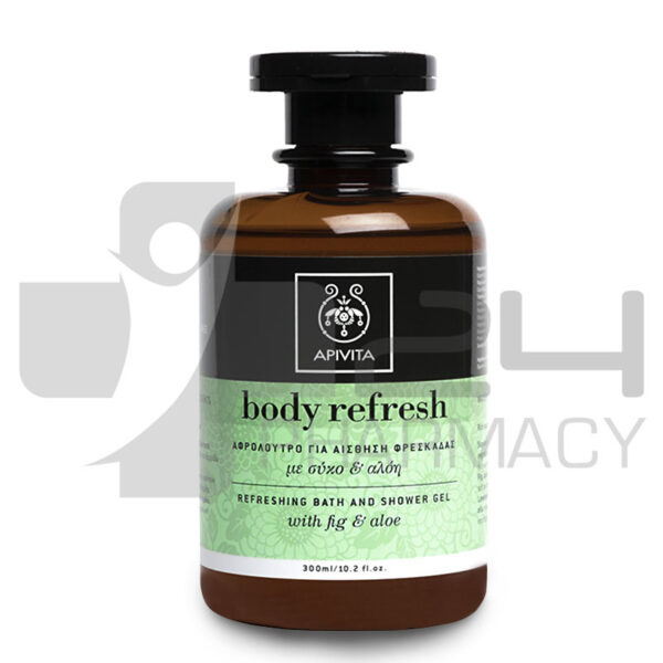 APIVITA BODY REFRESH ΑΦΡΟΛΟΥΤΡΟ ΓΙΑ ΑΙΣΘΗΣΗ ΦΡΕΣΚΑΔΑΣ ΜΕ ΣΥΚΟ & ΑΛΟΗ 300ML
