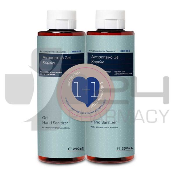 KORRES ΑΛΚΟΟΛΟΥΧΟ ΑΝΤΙΣΗΠΤΙΚΟ ΧΕΡΙΩΝ ΣΕ GEL 1+1 2X250ML