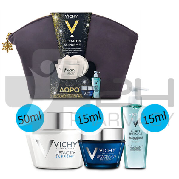 VICHY ΣΕΤ ΑΝΤΙΡΥΤΙΔΙΚΗ ΚΡΕΜΑ ΗΜΕΡΑΣ 50ML + ΚΡΕΜΑ ΝΥΚΤΟΣ 15ML + GEL ΚΑΘΑΡΙΣΜΟΥ 15ML