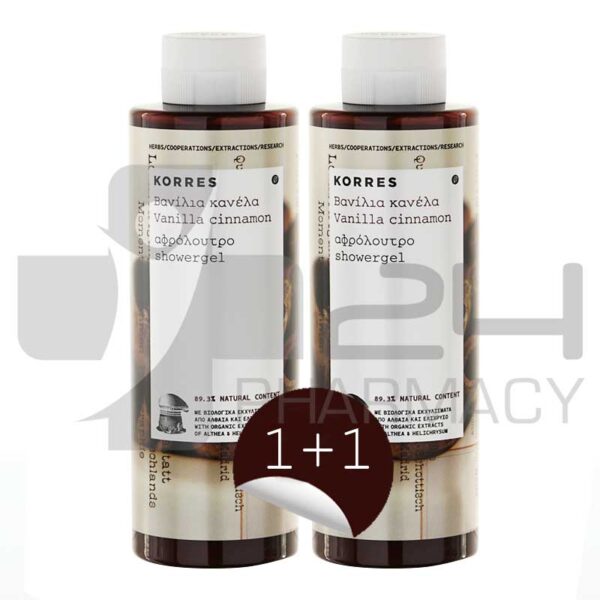 KORRES ΑΦΡΟΛΟΥΤΡΟ ΒΑΝΙΛΙΑ ΚΑΝΕΛΑ 1+1 2Χ250ML