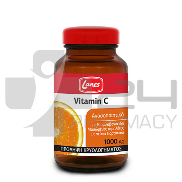 LANES ΒΙΤΑΜΙΝΗ C 1000MG ΓΙΑ ΠΡΟΛΗΨΗ ΚΡΥΟΛΟΓΗΜΑΤΟΣ 60 ΜΑΣΩΜΕΝΕΣ ΤΑΜΠΛΕΤΕΣ