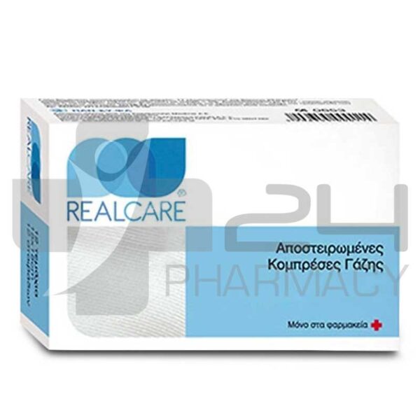 REALCARE ΑΠΟΣΤΕΙΡΩΜΕΝΕΣ ΚΟΜΠΡΕΣΕΣ ΓΑΖΗΣ 15X15 12ΤΜΧ